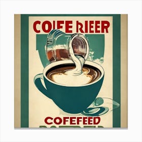 Coffee Diver Poster Print, Good Morning Coffee, Retro Diver Art, Kitchen Wall Art, Coffee Station Art, Art Deco Prints, Coffee Lover Gifts 1 Canvas Print