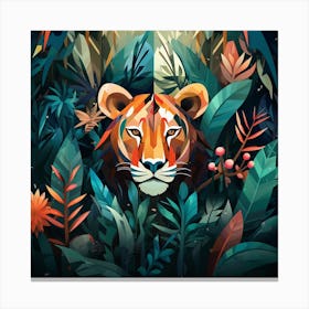 Tiger In The Jungle 4 Canvas Print
