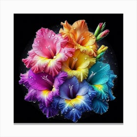 Rainbow Flowers 1 Canvas Print