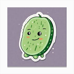 Kawaii Cucumber Canvas Print