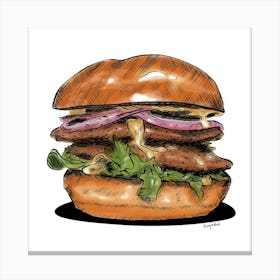 Burger Illustration Canvas Print