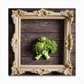 Broccoli In A Frame 10 Canvas Print