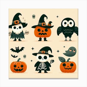 Halloween Skeletons - Cute Vector style Illustration Canvas Print