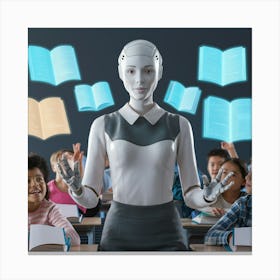 Robot In Classroom 12 Canvas Print