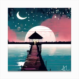 Love in the moonlight Canvas Print