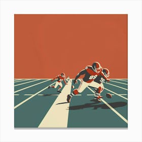 Football Players On The Field Canvas Print