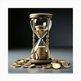 Hourglass With Coins 1 Canvas Print