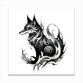 Tribal Fox Tattoo Canvas Print