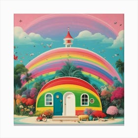 Rainbow House Canvas Print