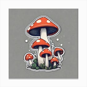 Mushroom Sticker Canvas Print