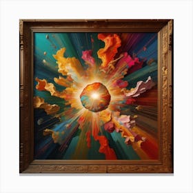Color Explosion 1, an abstract AI art piece that bursts with vibrant hues and creates an uplifting atmosphere. Generated with AI, Art style_Rennaisance,CFG Scale_3.0, Ste Canvas Print