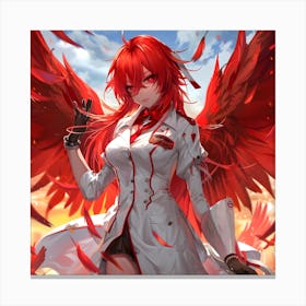 Red Hair Anime Angel Canvas Print