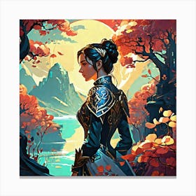 Woman In The Forest Canvas Print