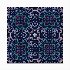 Beautiful knitted embroidery. Geometric ethnic oriental pattern traditional Canvas Print