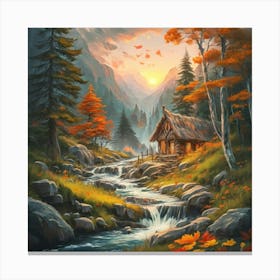 A peaceful, lively autumn landscape 19 Canvas Print