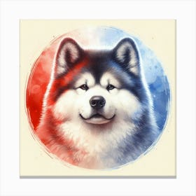 Watercolor Akita Inu 3 Canvas Print