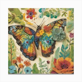 Butterfly In The Garden 2 Canvas Print