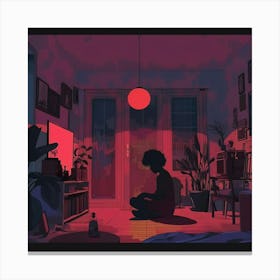 Girl In A Room 1 Canvas Print