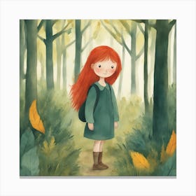 Girl In The Woods Canvas Print