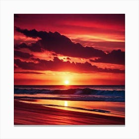 Sunset On The Beach 216 Canvas Print