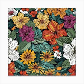 Floral Seamless Pattern 2 Canvas Print