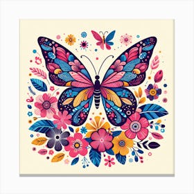 Decorative Floral Butterfly I Canvas Print