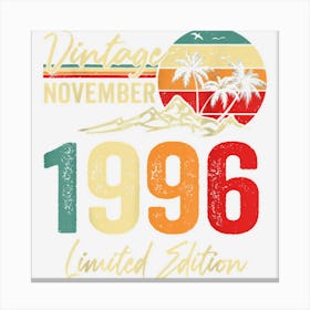 26 Year Old Vintage November 1996 26th Birthday Men Women 1 Canvas Print