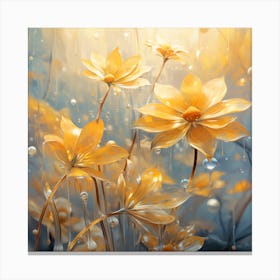 Yellow Flowers In The Rain Canvas Print