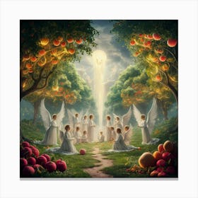 Angels In The Garden Canvas Print