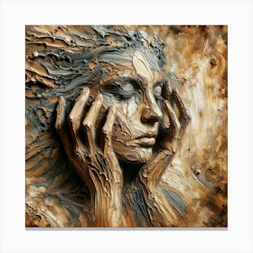 Earthy Textured Woman Abstract Wall Art Canvas Print