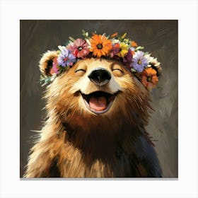 Bear With Flower Crown 3 Toile