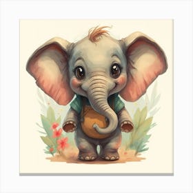 Cute Elephant 2 Canvas Print