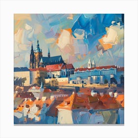 A Prague Castle Oil Painting Illustration 1720468470 2 Canvas Print