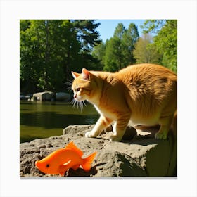 Asm An Orange Cat Cooks A Fish In The Nature Ff1774db 1cdb 4653 848a 36956cfa6a16 Canvas Print