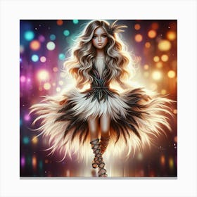 Girl With Feathers 1 Canvas Print