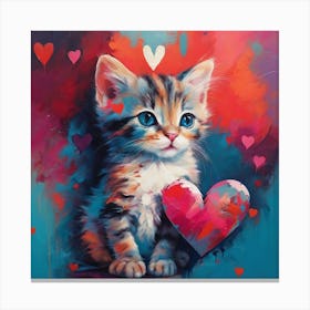 Valentine Kitten 4 Canvas Print