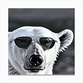 Polar Bear In Sunglasses 2 Canvas Print