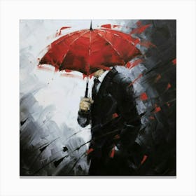 Man With Red Umbrella 4 Canvas Print