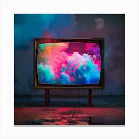 Tv With Smoke Canvas Print