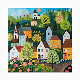 Kids Travel Illustration Germany 4 Canvas Print