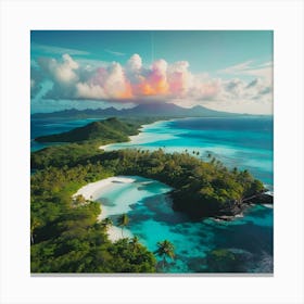 Aerial View Of A Tropical Island Canvas Print