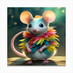 Rainbow Mouse Canvas Print