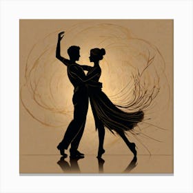Couple Dancing Tango Canvas Print