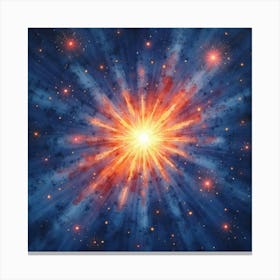 Radiant Watercolor Painting Of A Starry Universe 1 Canvas Print