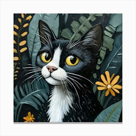 Black And White Cat Canvas Print