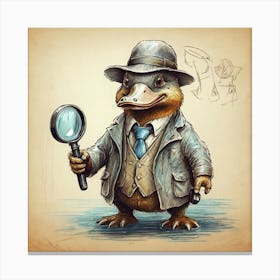 Detective Duck 16 Canvas Print