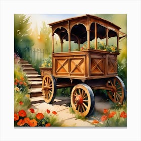 Carriage In The Garden Canvas Print