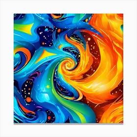 Colors Neon Green Electric Blue Bold Orange pattern Spiral Shapes And Swirls Resembling good looking ,Elegant look , attracting colors combination 3 Canvas Print