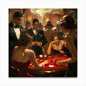 Gatsby's Gamble: Whispers and Wagers. Canvas Print