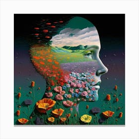 Flowers In The Head Canvas Print